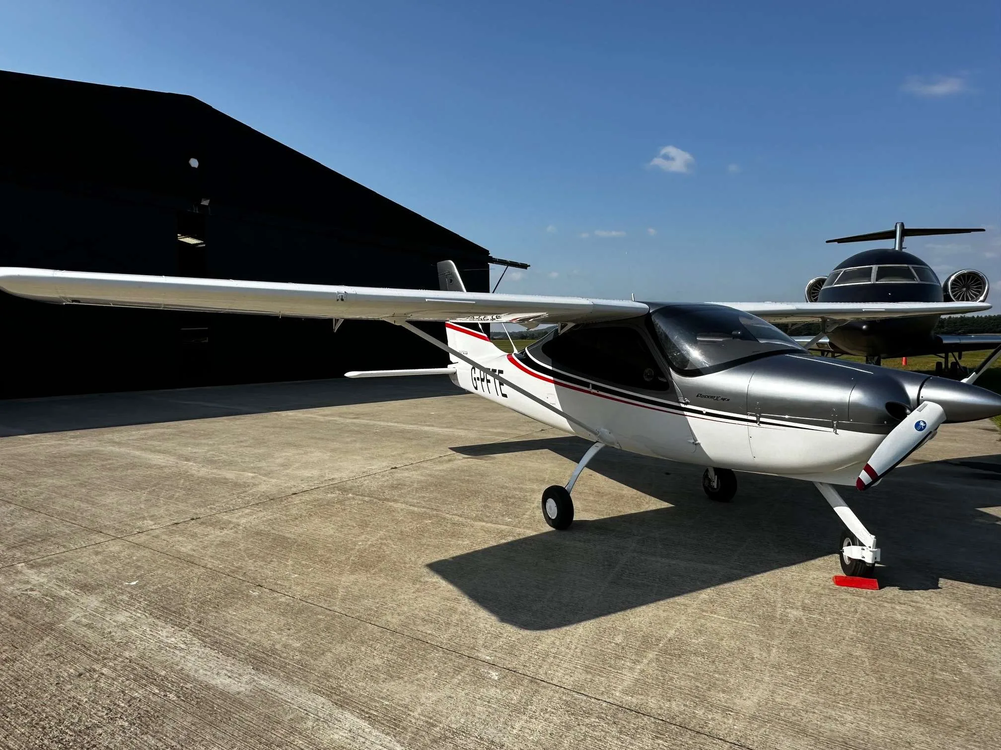 Exterior view of a Tecnam P2008JC MKII.