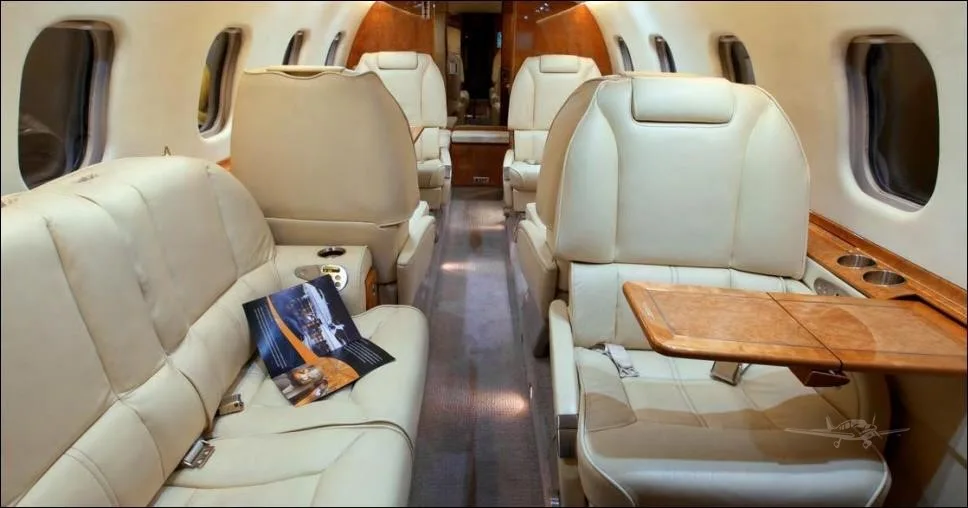 Cabin interior of a 2001 LEARJET 60.