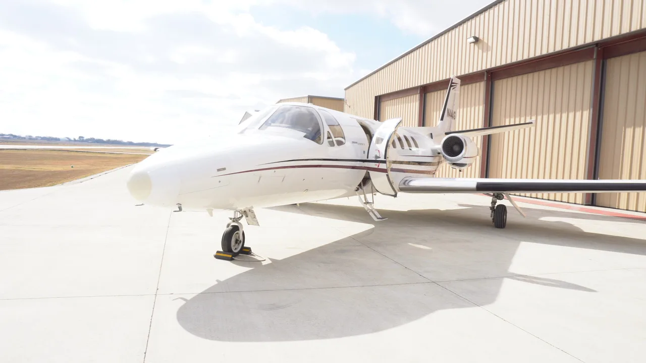 Exterior view of a 1980 Cessna Citation II 550 SN 0209, N444G.