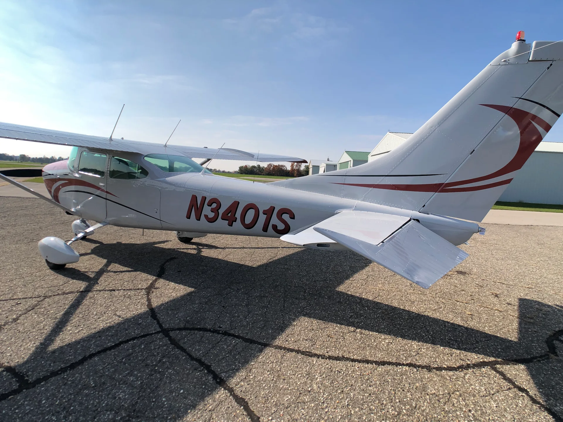 Exterior view of a 1964 Cessna 182, N3401S.