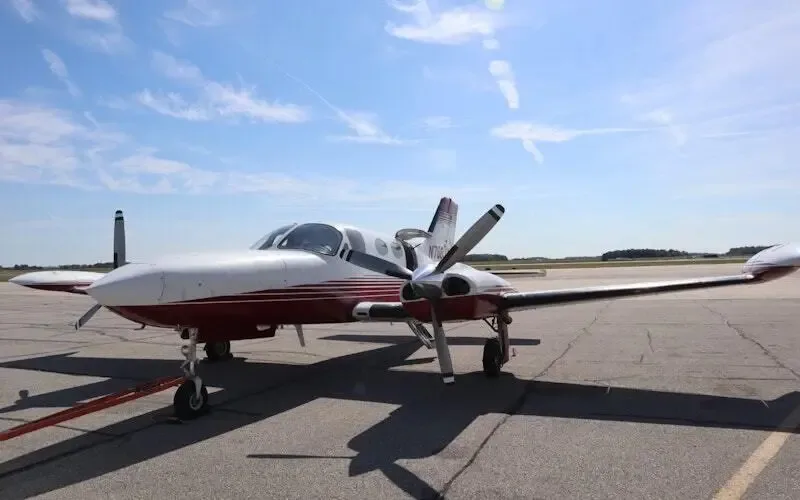 Exterior view of a 1979 Cessna 340A.
