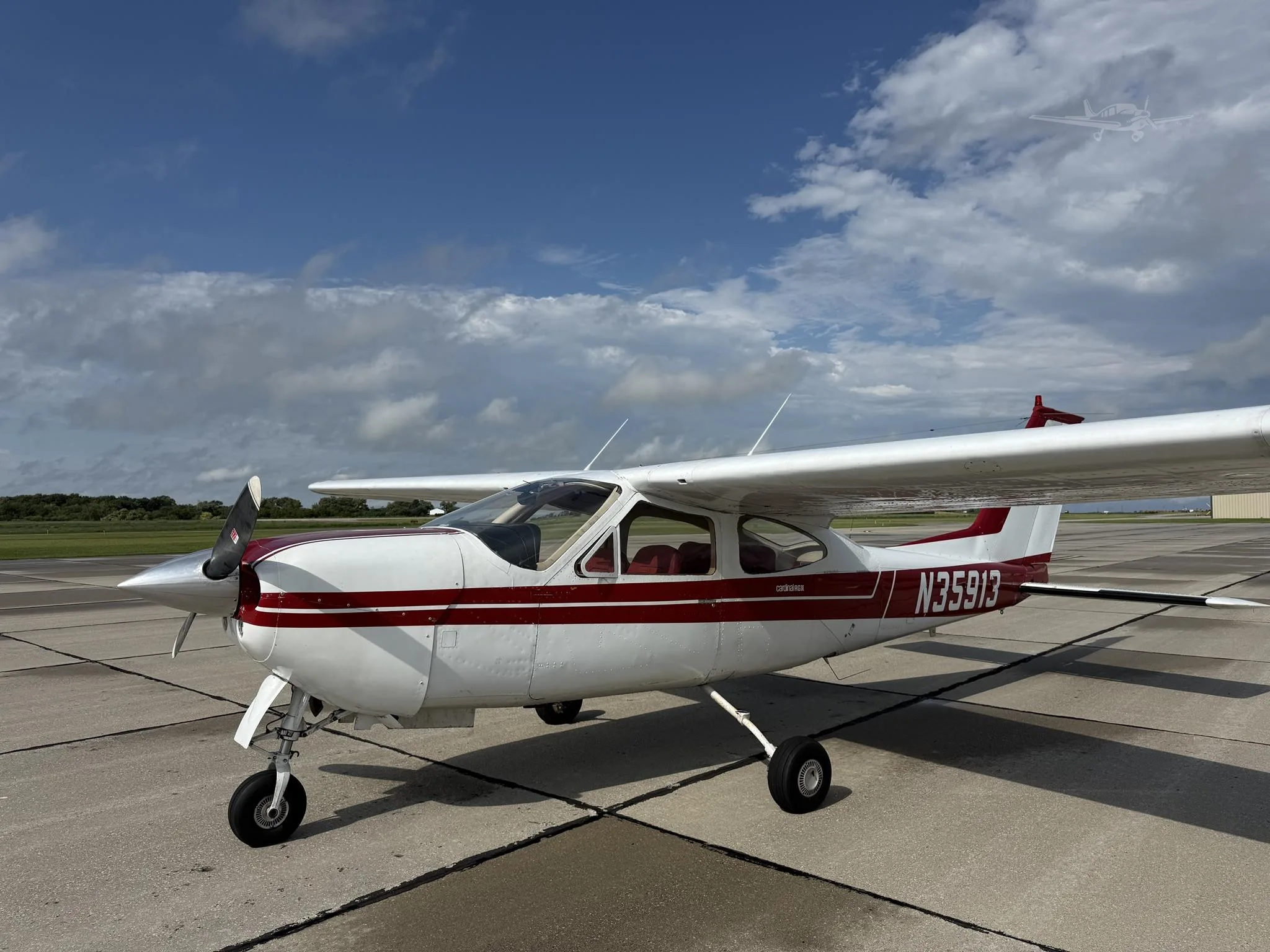 Exterior view of a 1976 CESSNA 177RG, N35913.