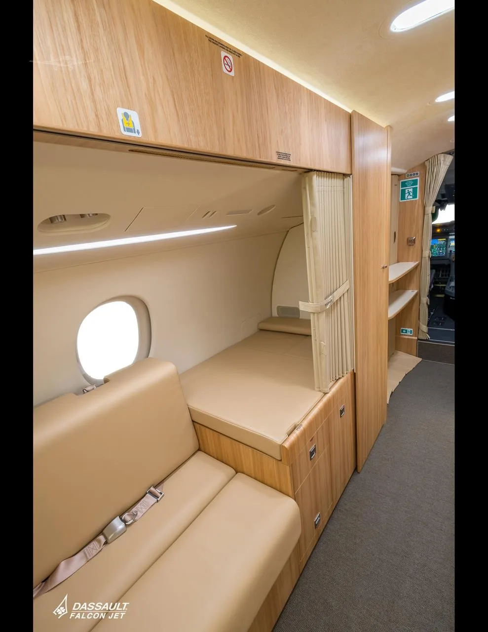 Cabin interior of a 2017 DASSAULT FALCON 8X.