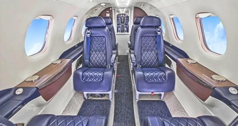 Cabin interior of a 2012 EMBRAER PHENOM 300.