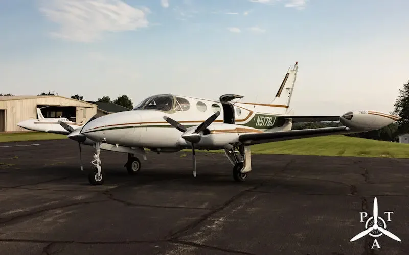 Exterior view of a 1967 Cessna 310L.
