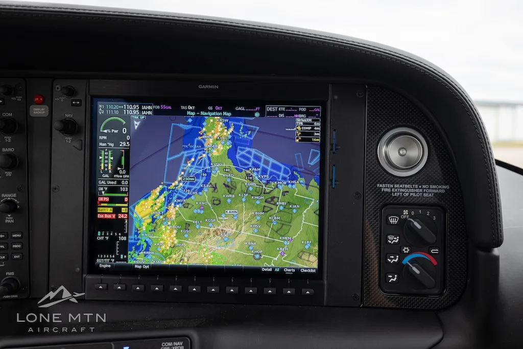 Avionics suite of a 2023 Cirrus SR22T G6 GTS.