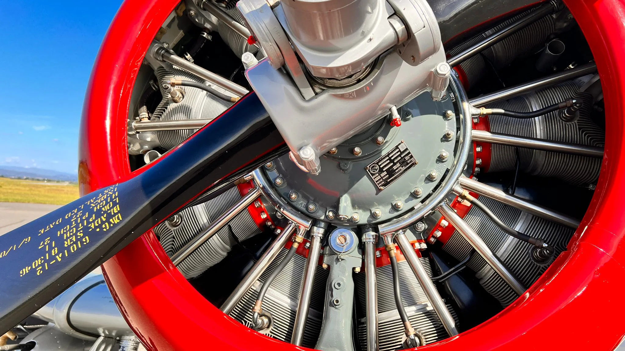 Engine detail of a 1943 North American.