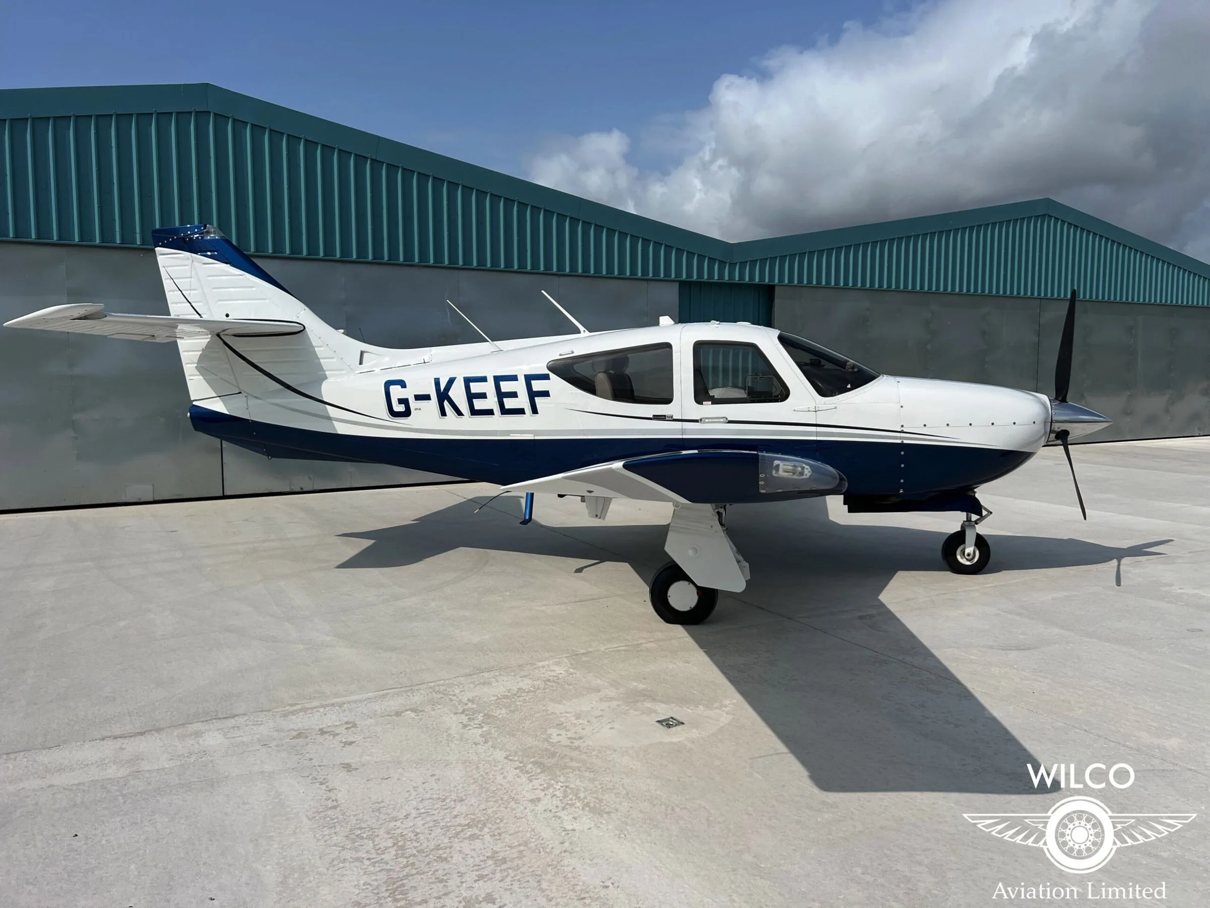 Exterior view of a 1994 Rockwell Commander 114B.
