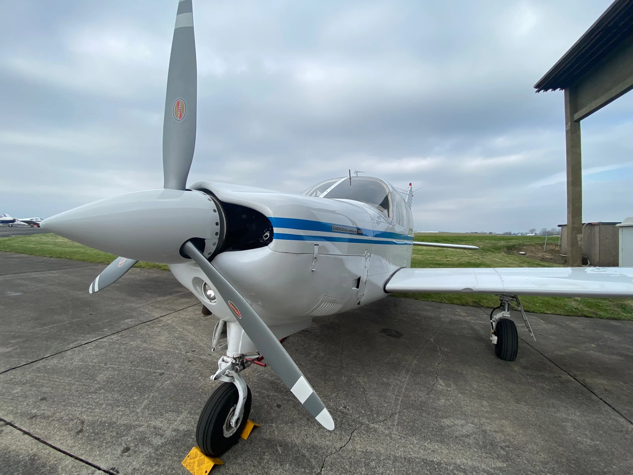 Exterior view of a 1984 Piper PA28-181 Archer II.