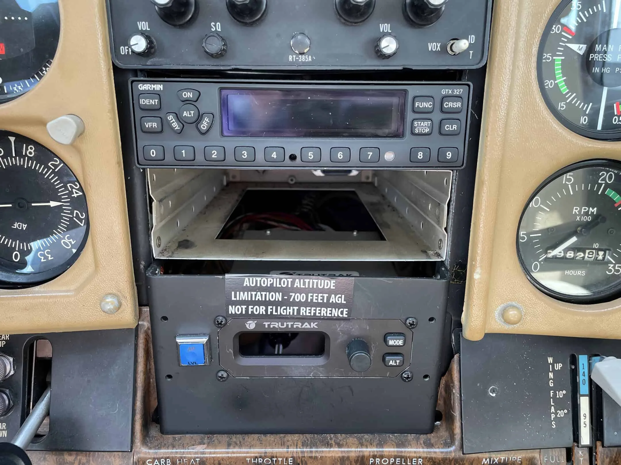 Avionics suite of a 1979 Cessna TR182.