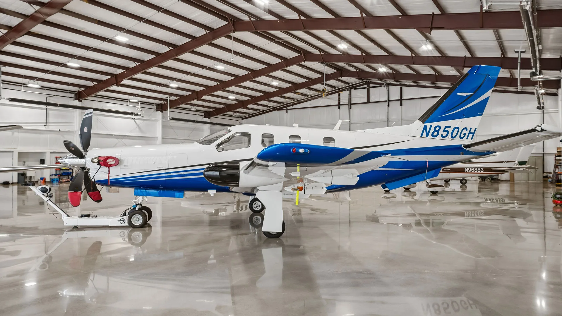 Exterior view of a 2011 Socata TBM 850.
