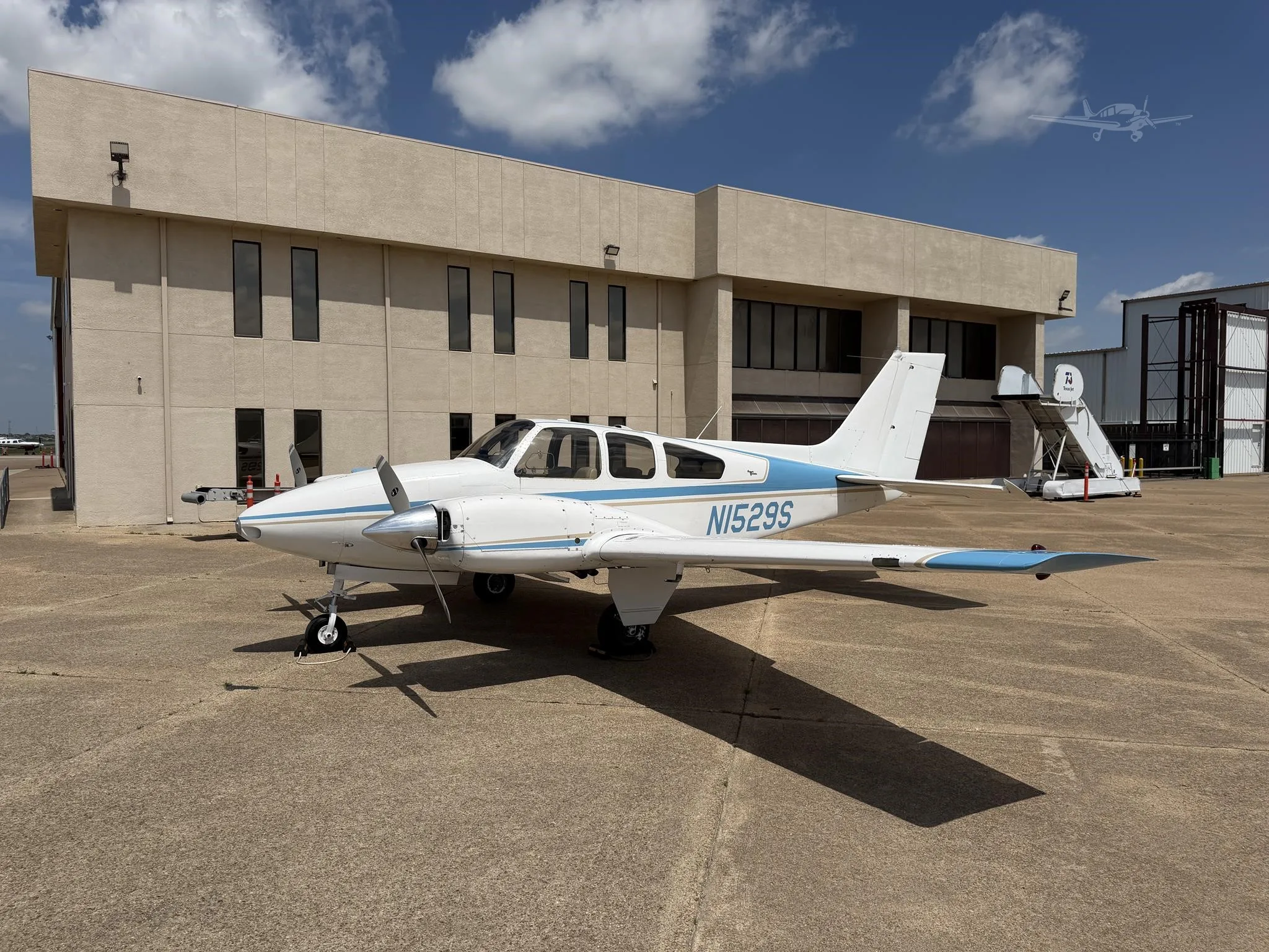 Exterior view of a 1964 BEECHCRAFT B55 BARON, N1529S.