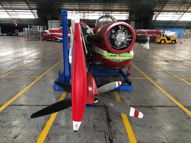 Engine detail of a 1991 Pilatus PC-9/A.