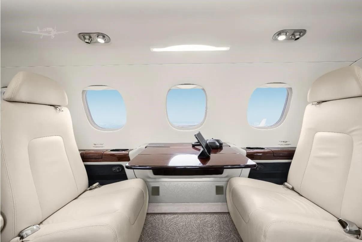 Cabin interior of a 2016 EMBRAER PHENOM 300.