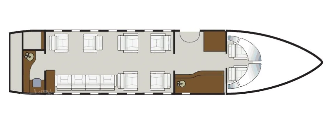 Specification or layout diagram for a 2002 BOMBARDIER CHALLENGER 604.