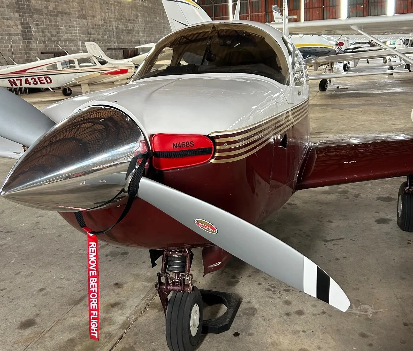 Exterior view of a 1994 MOONEY M20J MSE, N468S.