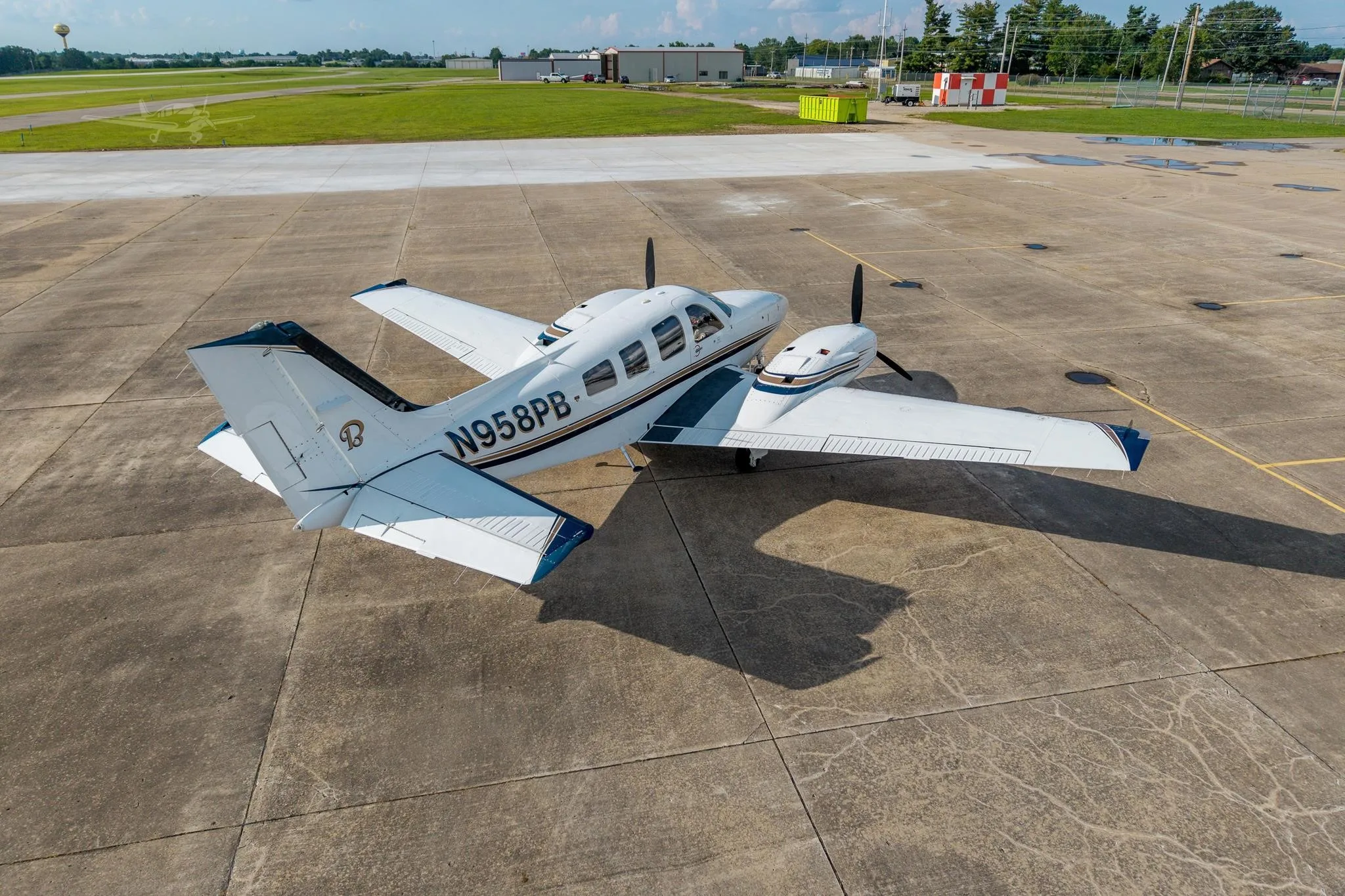 Exterior view of a 1981 BEECHCRAFT 58P BARON, N958PB.