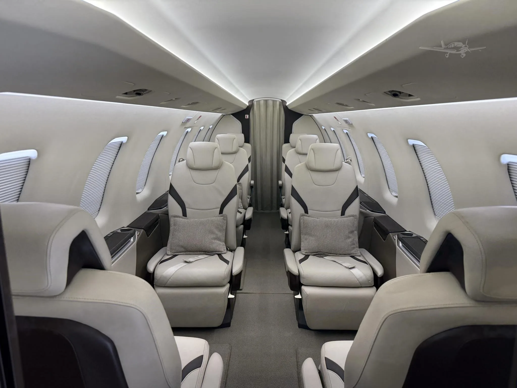 Cabin interior of a 2021 PILATUS PC-24.