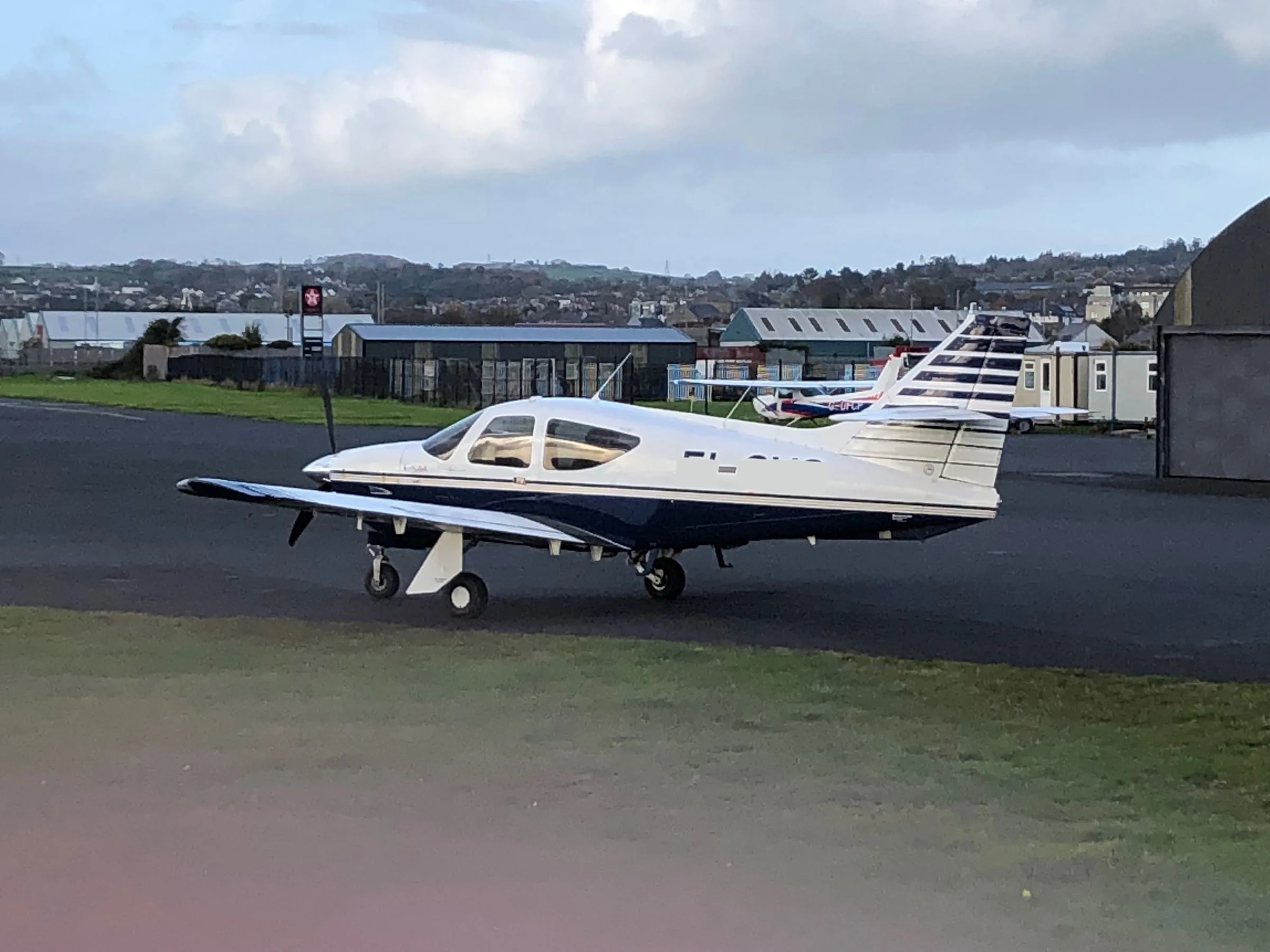 Exterior view of a 1974 Rockwell Commander 112A.
