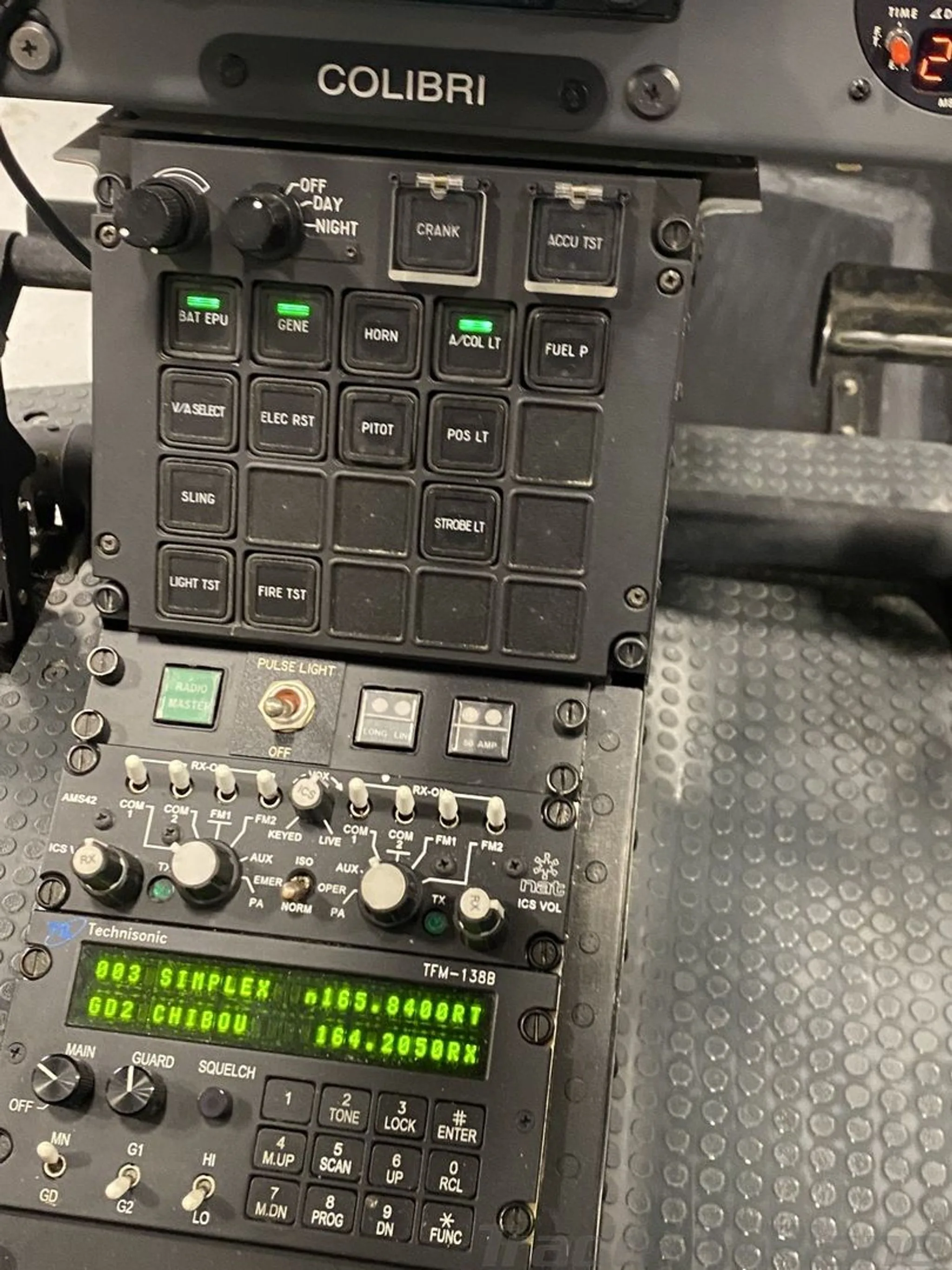 Cockpit and instrument panel of a 2007 EUROCOPTER EC 120B.