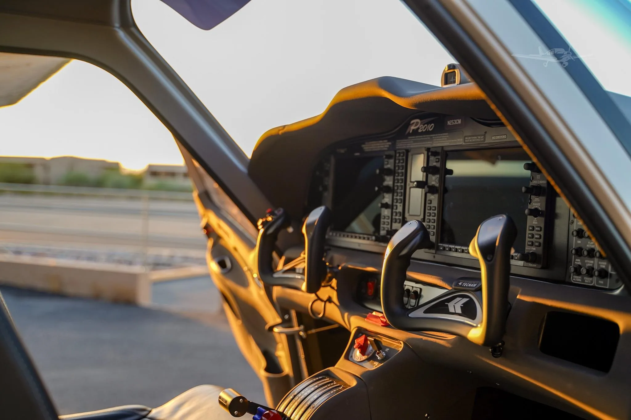 Avionics suite of a 2021 TECNAM P2010 MKII.