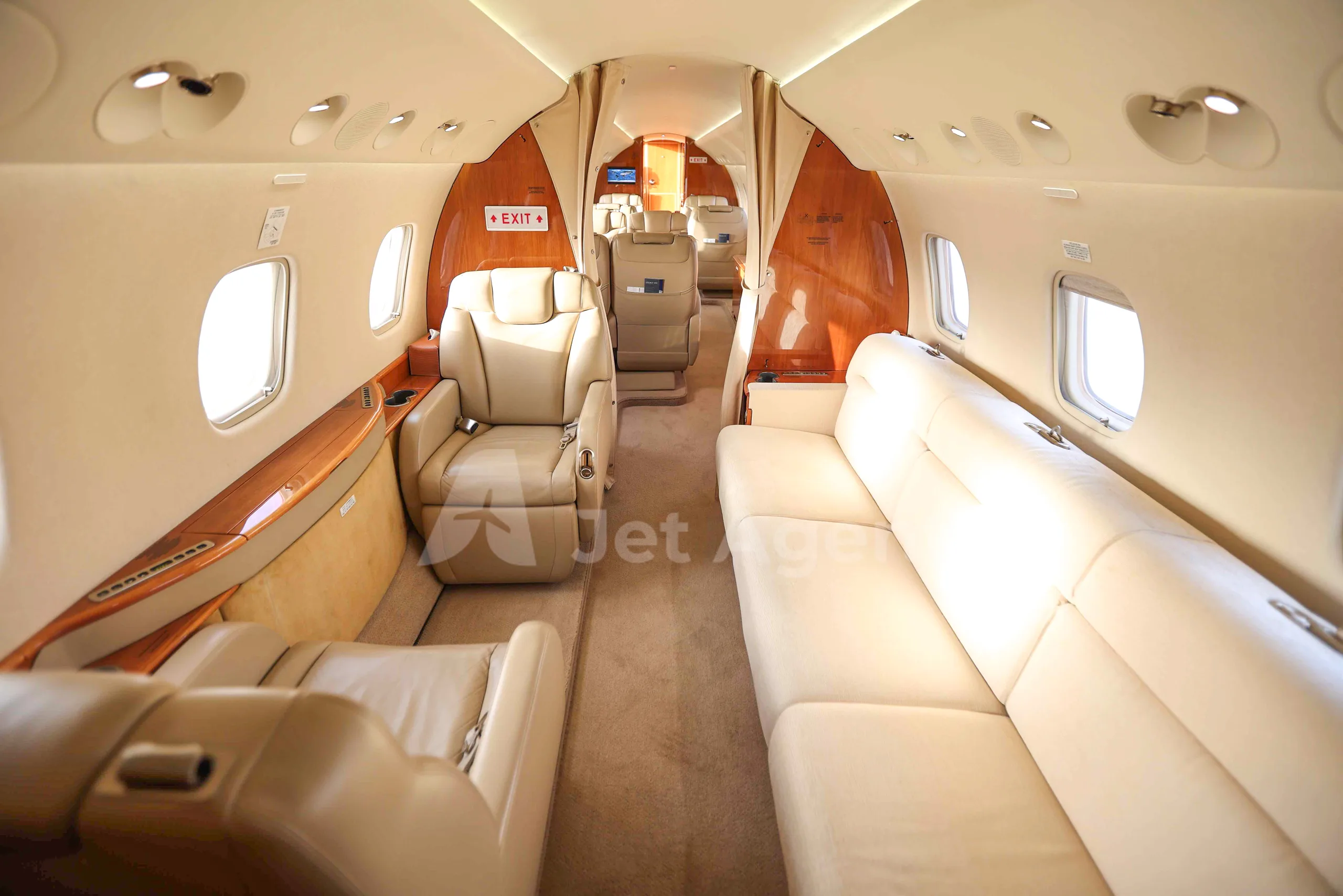 Cabin interior of a 2011 Embraer legacy 650.