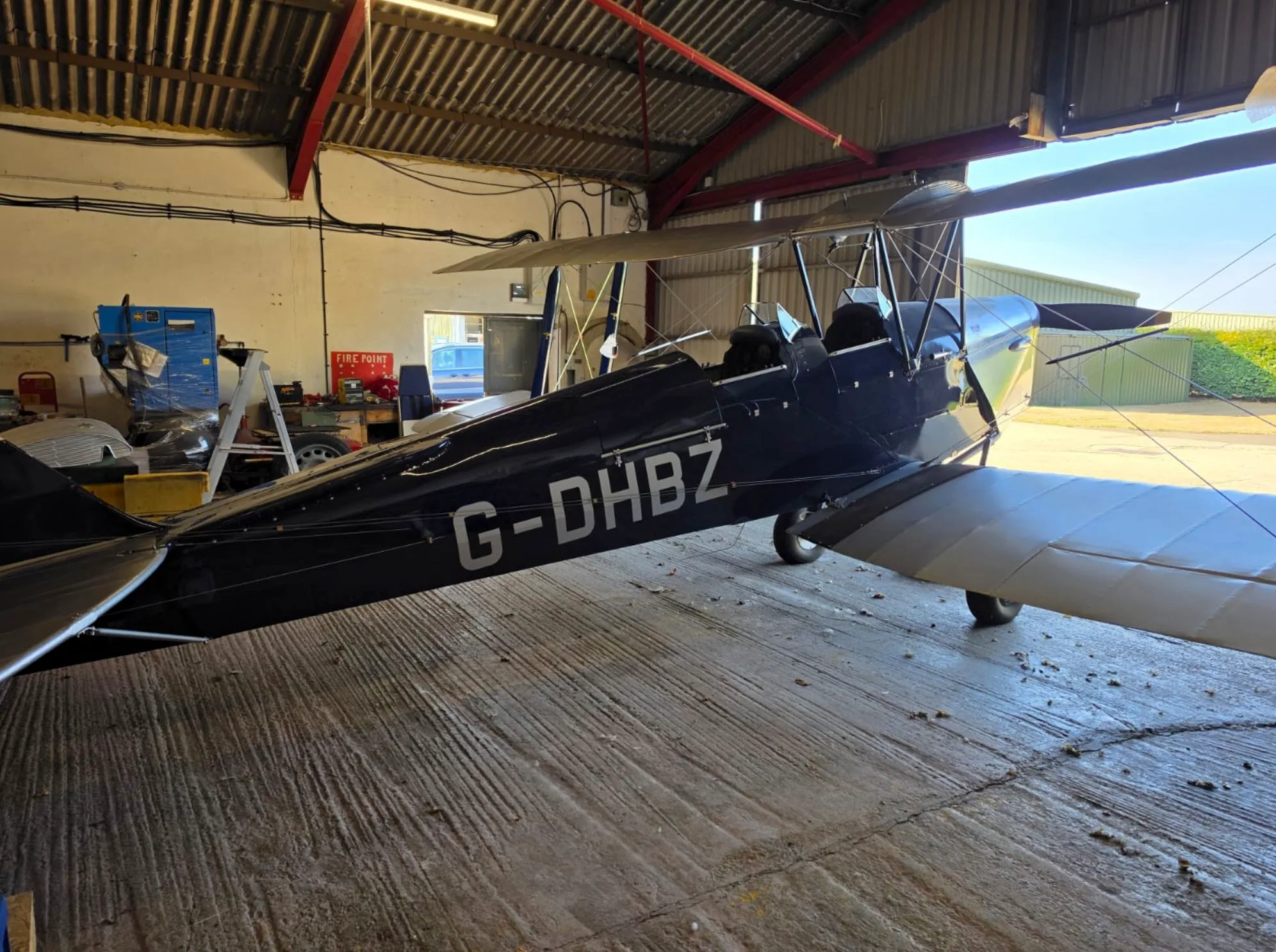 Exterior view of a 1944 de Havilland DH-82A Tiger Moth.