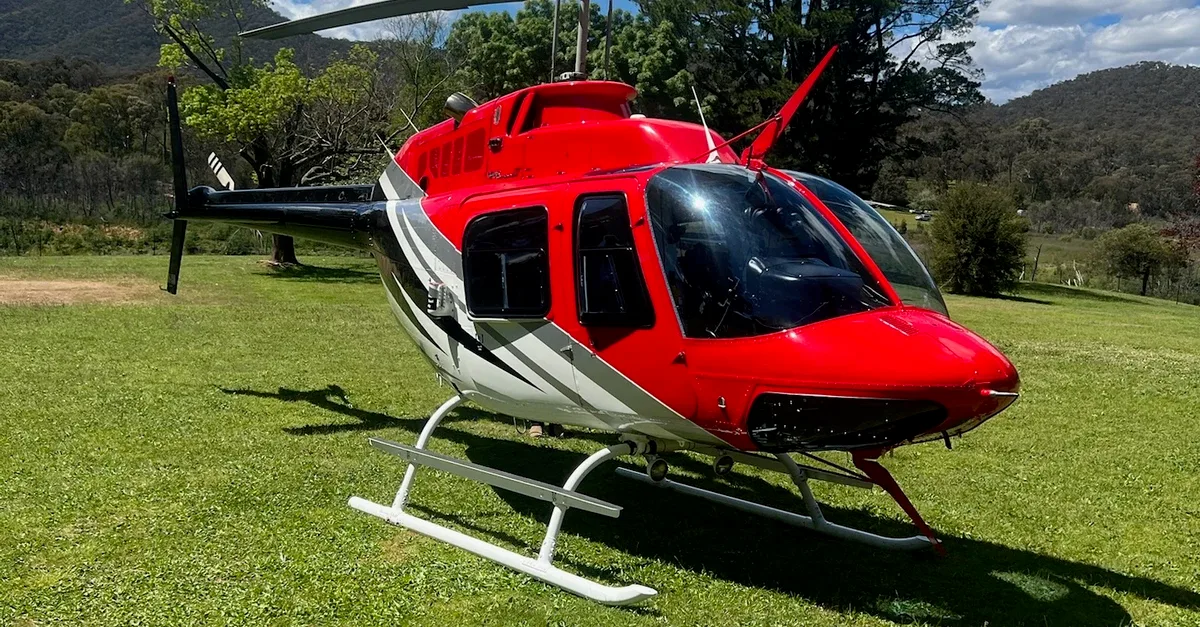 Exterior view of a 1974 Bell Jetranger 206B III.