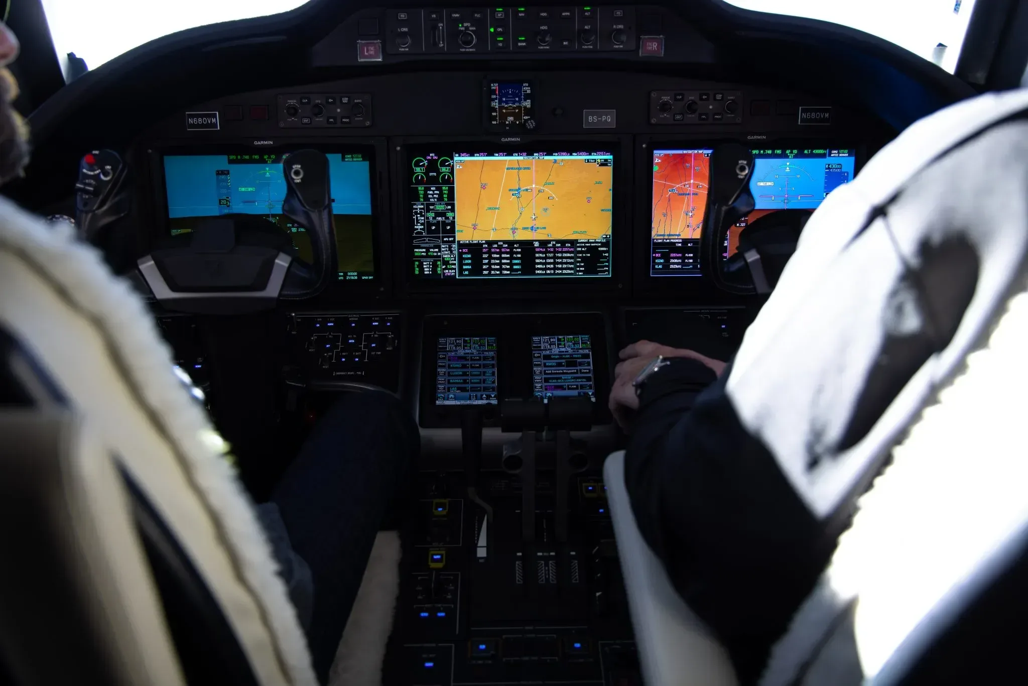 Cockpit and instrument panel of a 2015 Cessna Citation.
