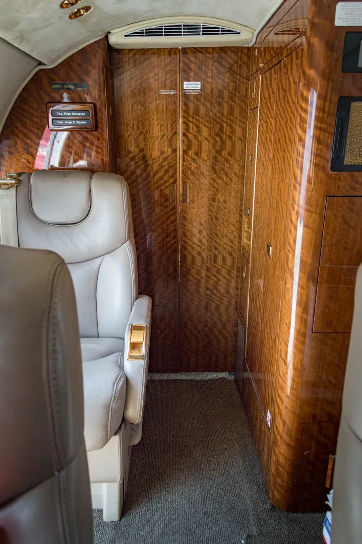 Cabin interior of a Hawker 400XP.