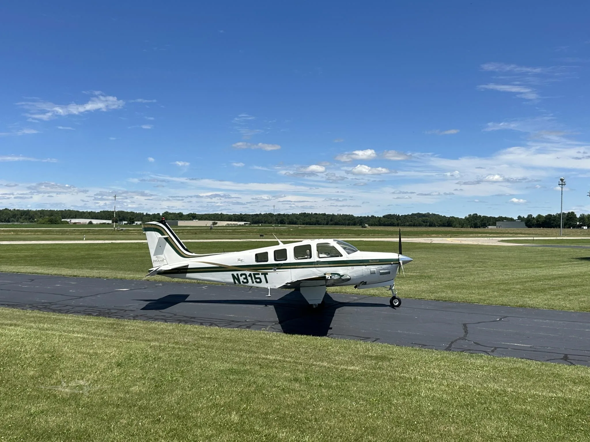 Exterior view of a 2001 BEECHCRAFT B36TC BONANZA, N315T.