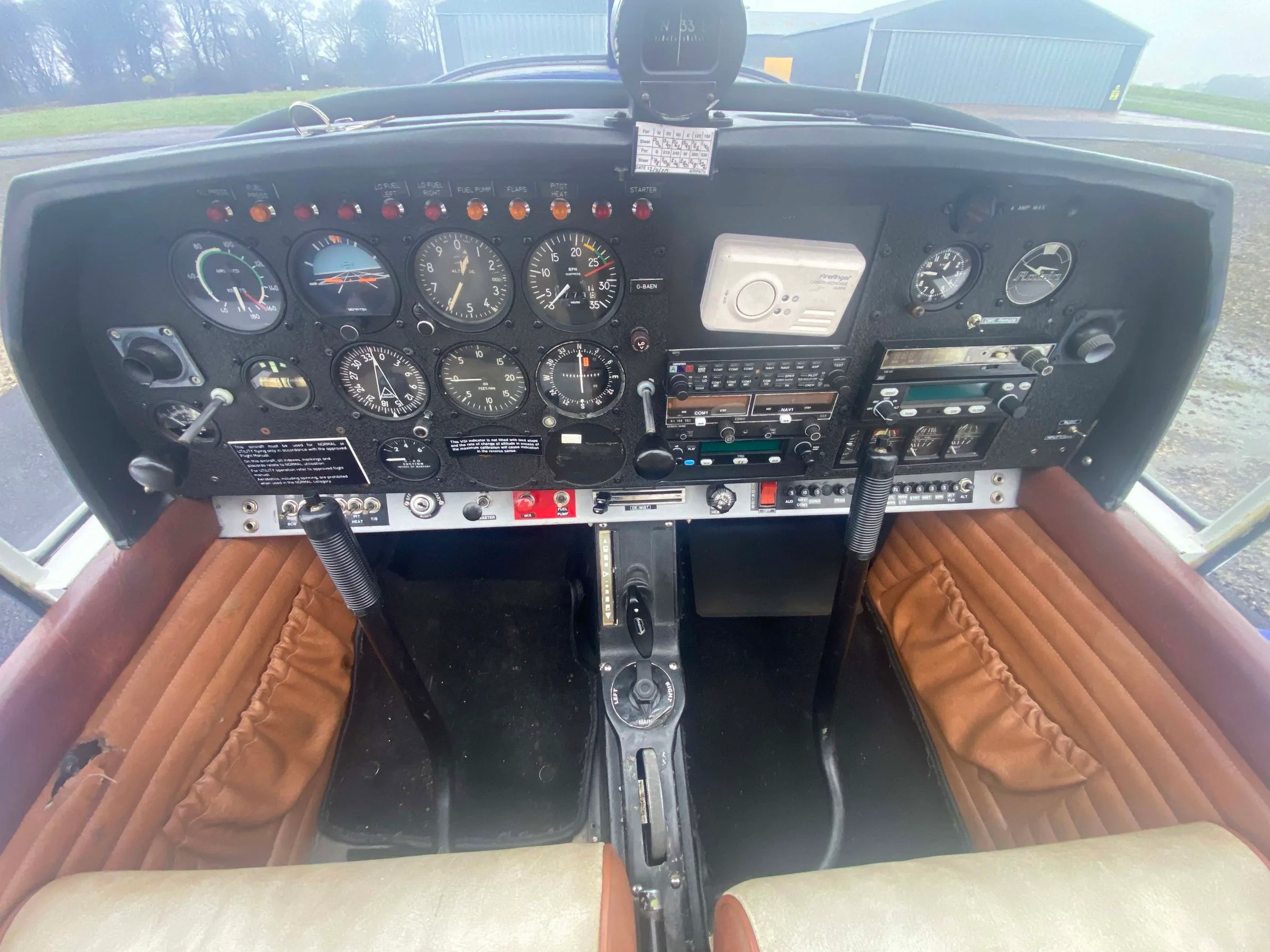 Cockpit and instrument panel of a 1972 Robin DR-400 180 Regent.