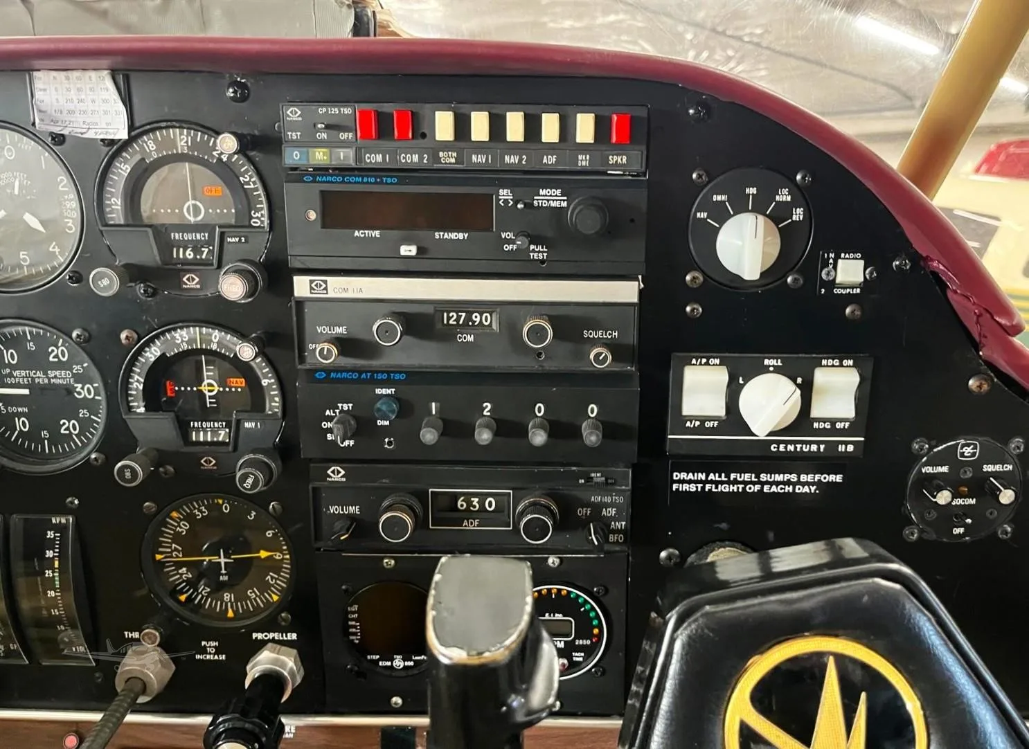 Cockpit and instrument panel of a 1974 BELLANCA 17-30A SUPER VIKING.