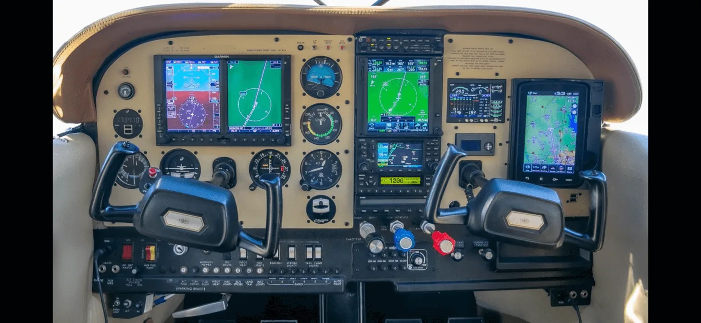 Avionics suite of a 1978 Cessna.