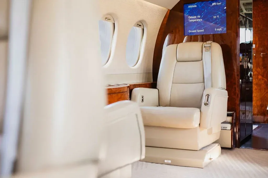 Cabin interior of a 2004 Dassault Falcon 2000EX EASy.