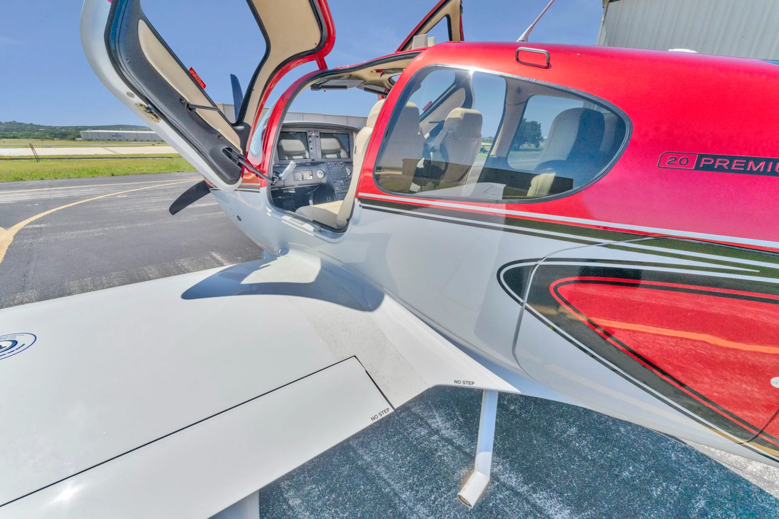 Exterior view of a 2022 Cirrus SR20-G6 Premium, N358PK.