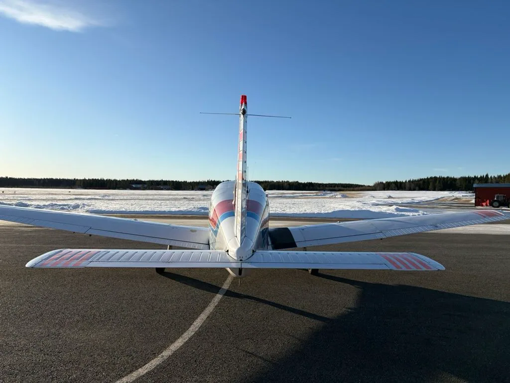 Exterior view of a 1976 Piper PA-28-151 Cherokee Warrior.
