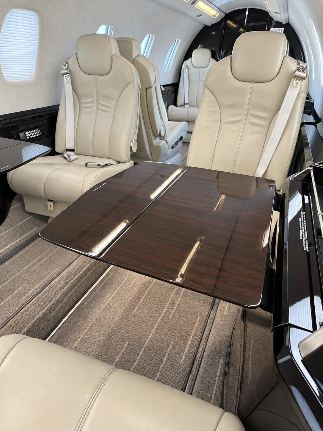 Cabin interior of a 2018 Cessna Citation Sovereign+.