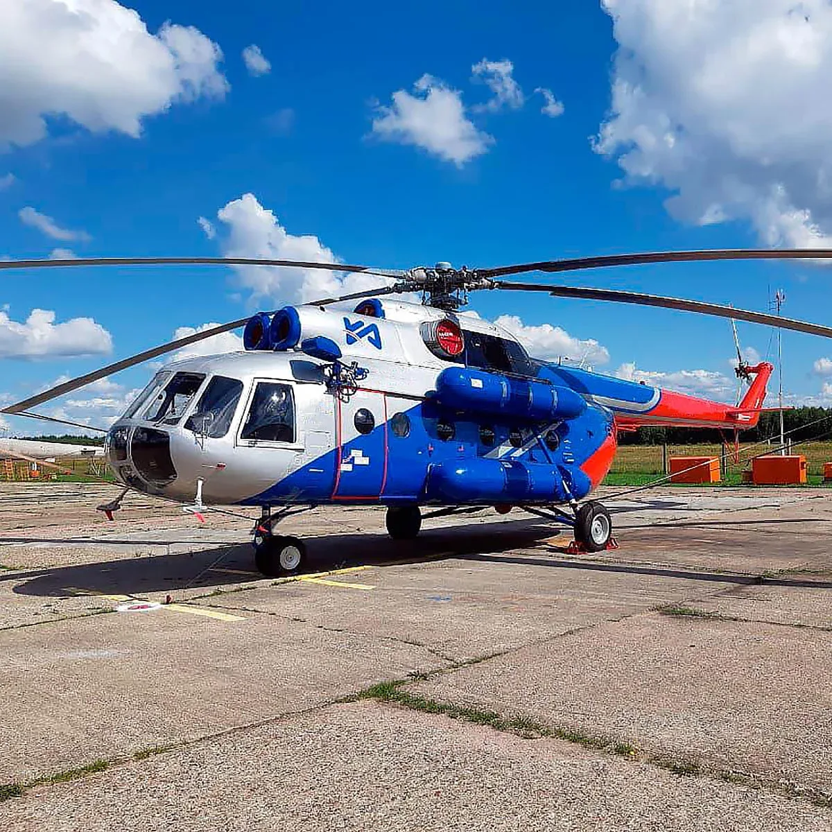 Exterior view of a 1983 Mil 8t transport helicopter.
