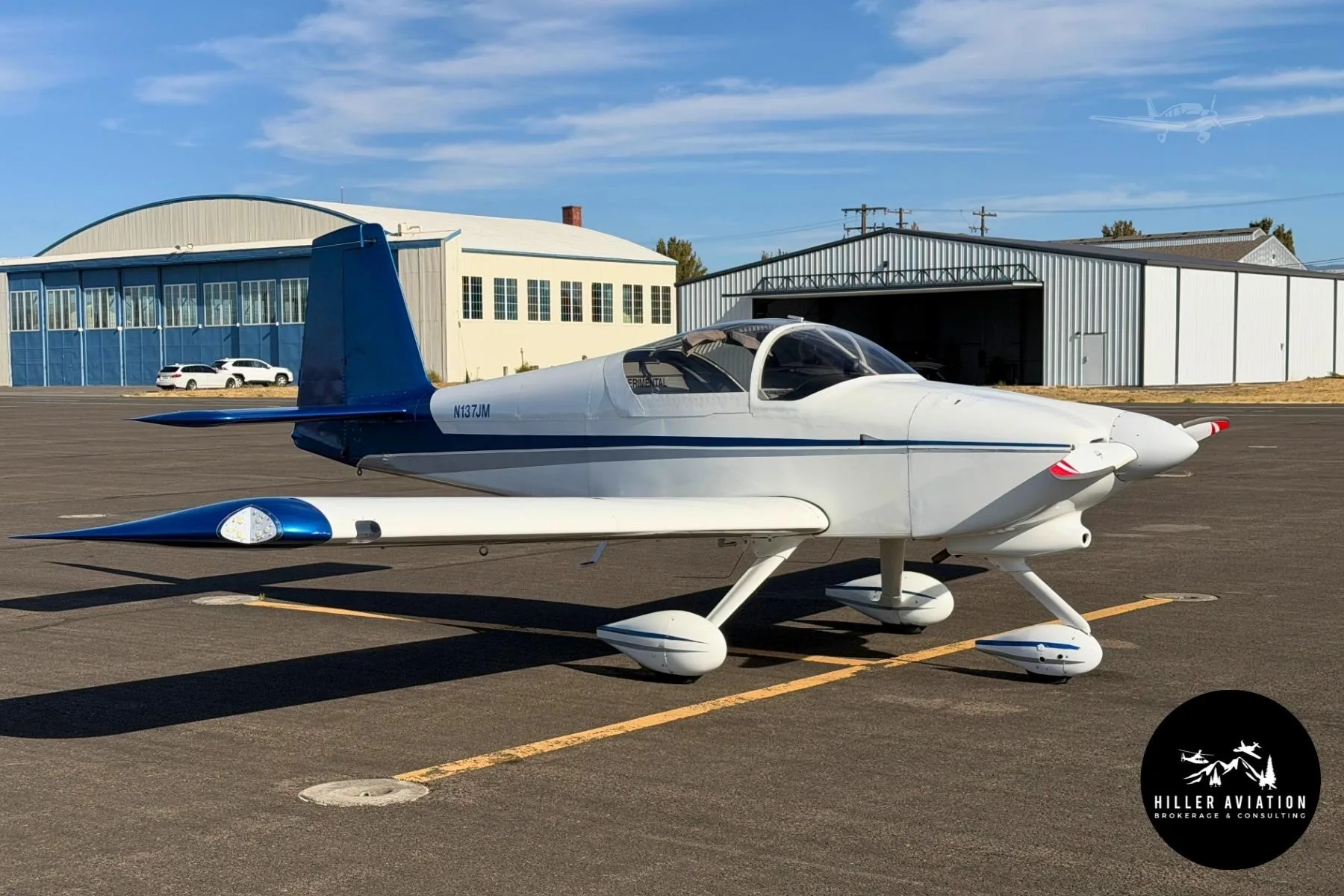 Exterior view of a 2006 VANS RV-9A, N137JM.