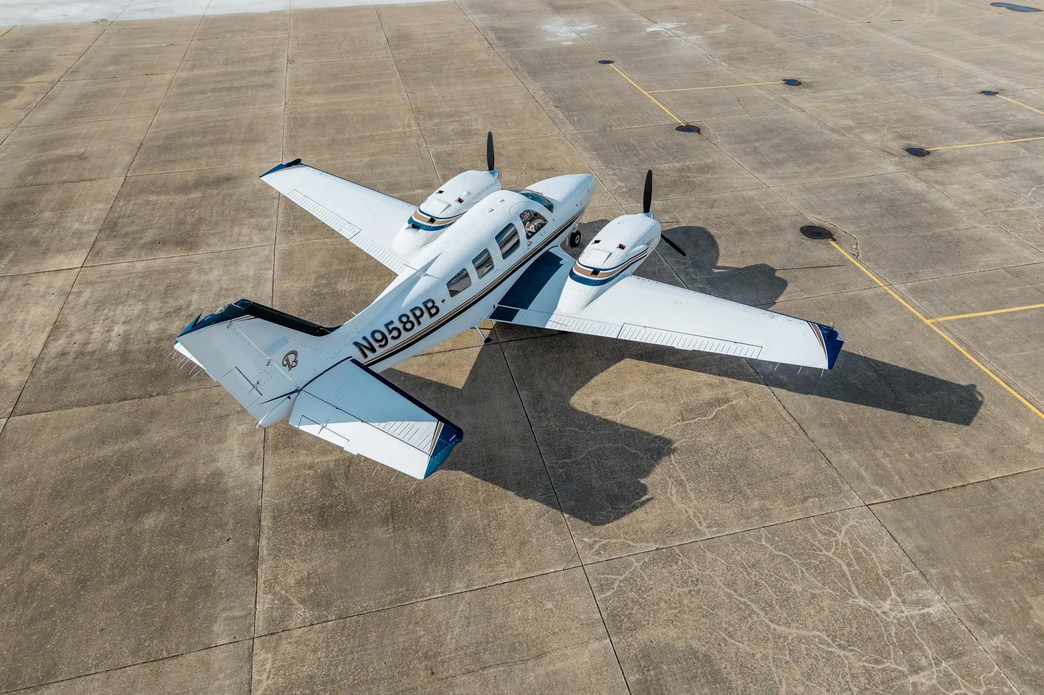 Exterior view of a 1981 BEECHCRAFT 58P BARON, N958PB.