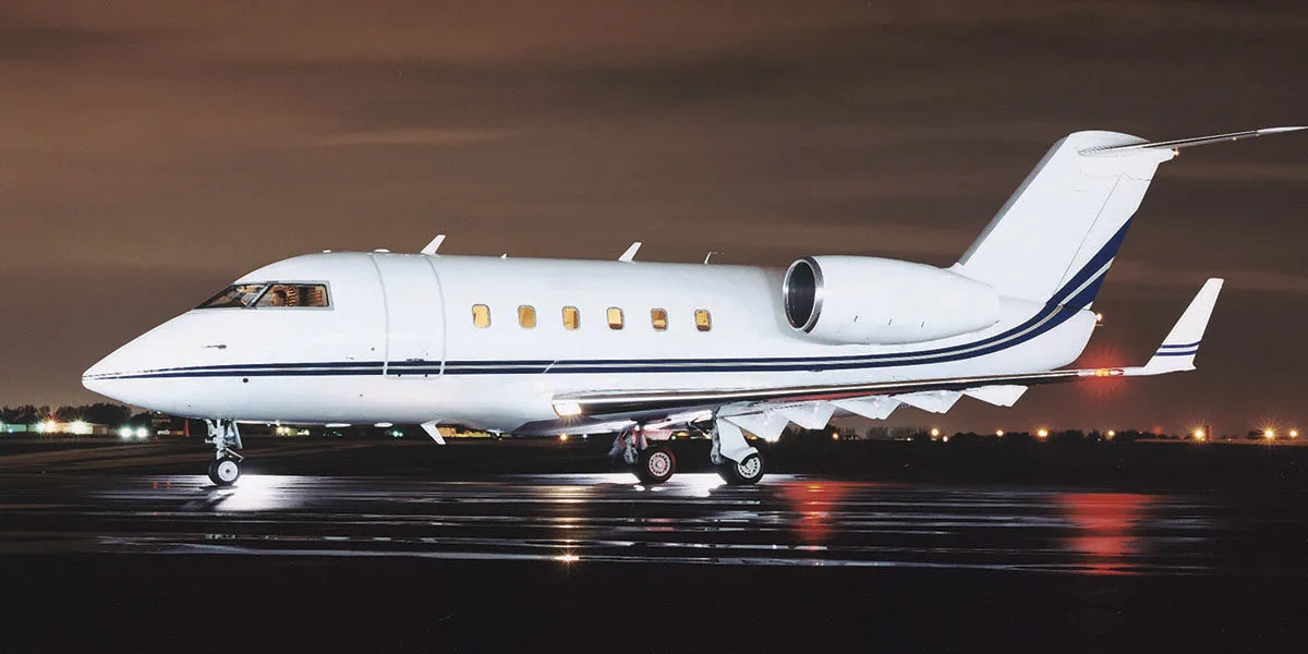 Exterior view of a 1980 Bombardier Challenger 600.