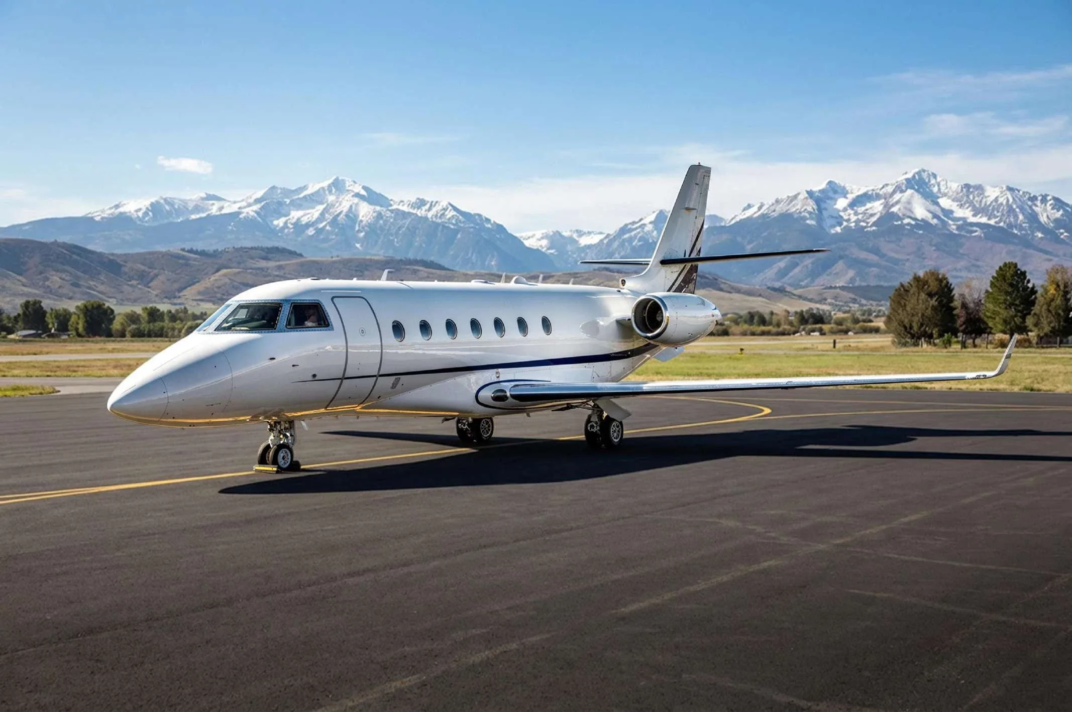 Exterior view of a Gulfstream G200.