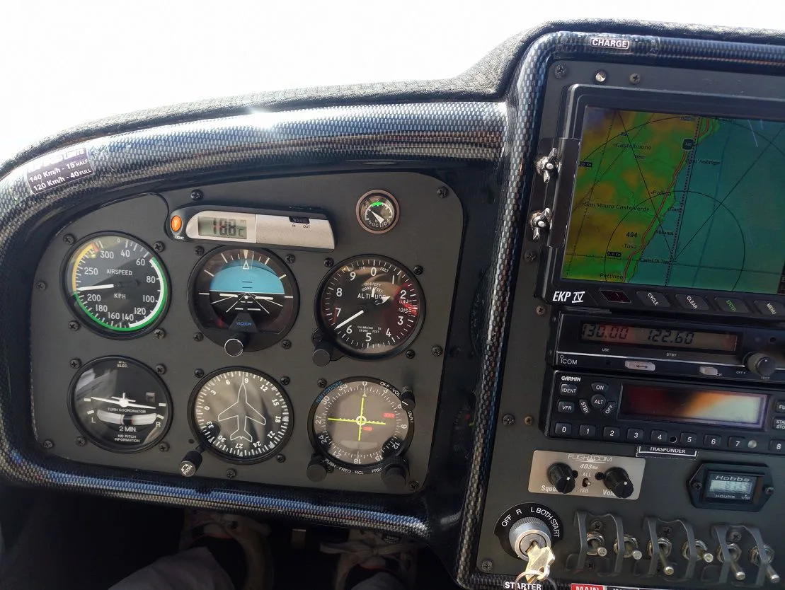 Cockpit and instrument panel of a 2007 TL Ultralight TL 2000 Sting S4.