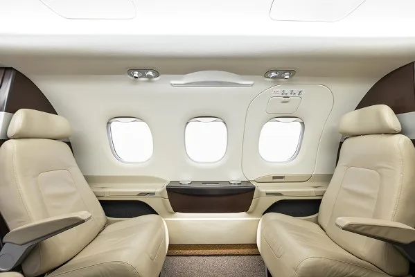 Cabin interior of a 2013 Embraer Phenom 100.