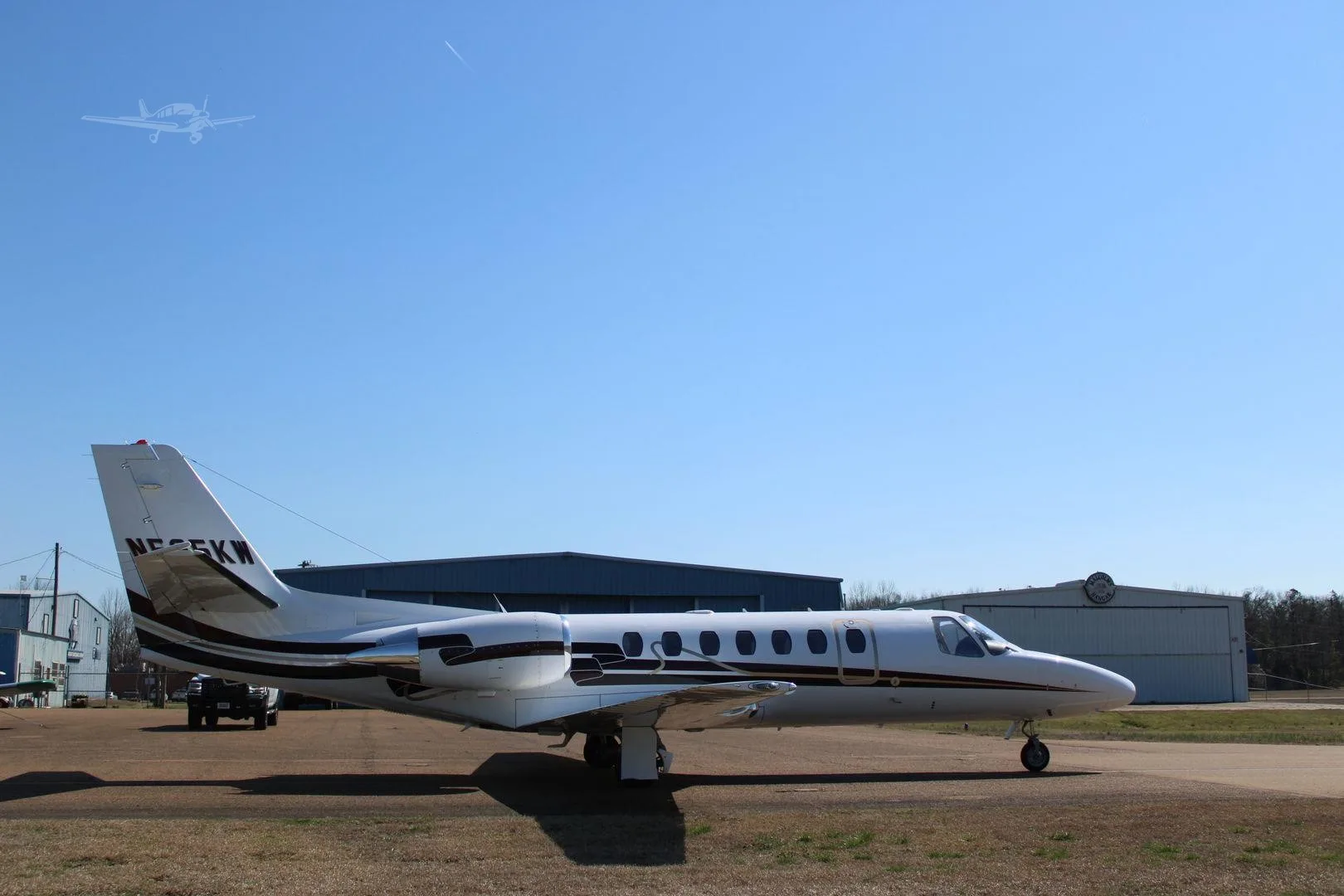 Exterior view of a 2002 CESSNA CITATION ENCORE, N595KW.