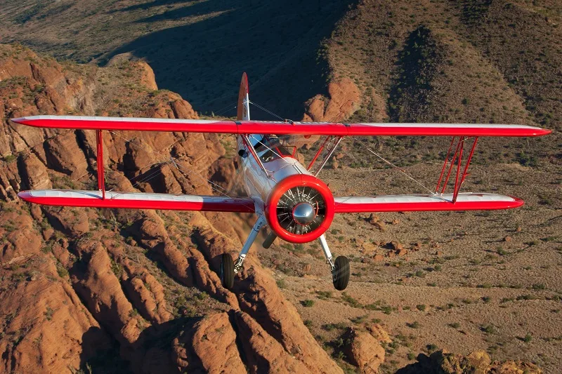 Exterior view of a 1943 Beechcraft Red Baron Stearman.