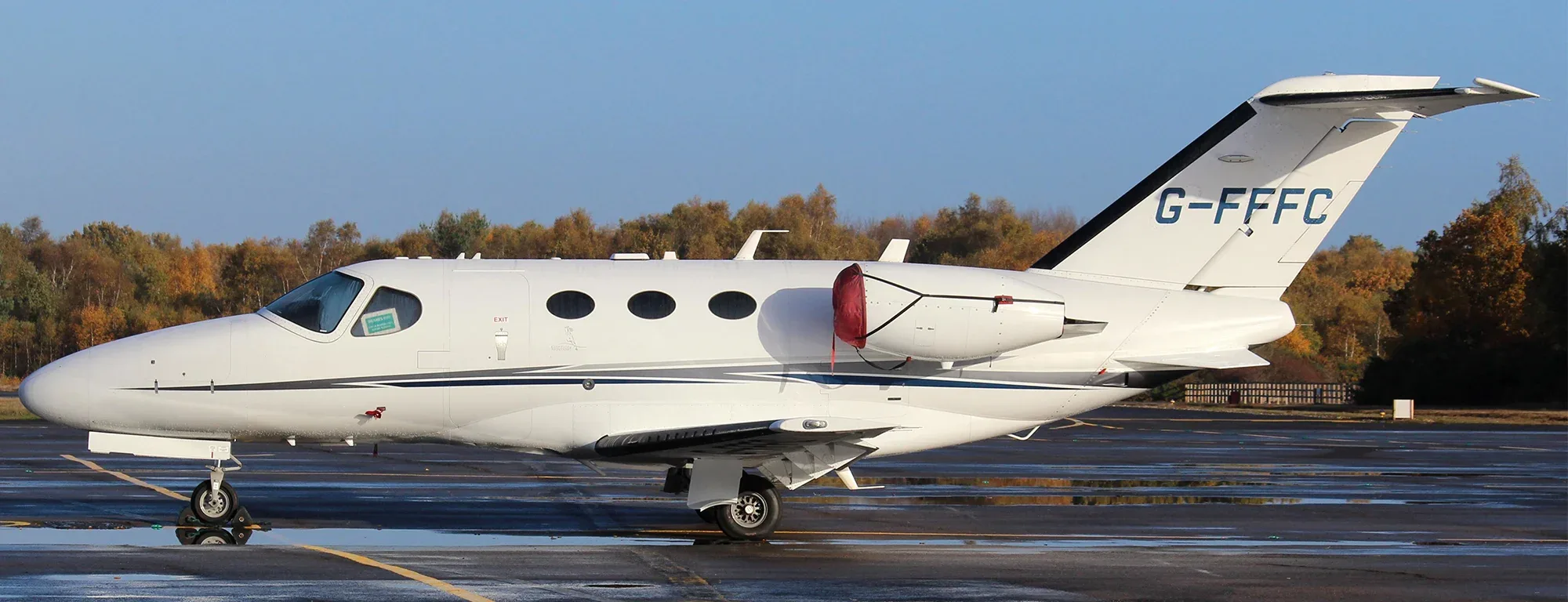 Exterior view of a 2014 Cessna Citation Mustang, G-FFFC.