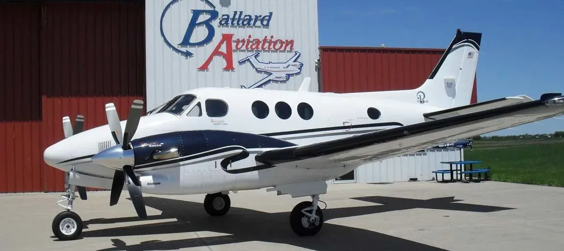 Exterior view of a 1995 Beechcraft King Air C90B -135A’s Raisbeck.