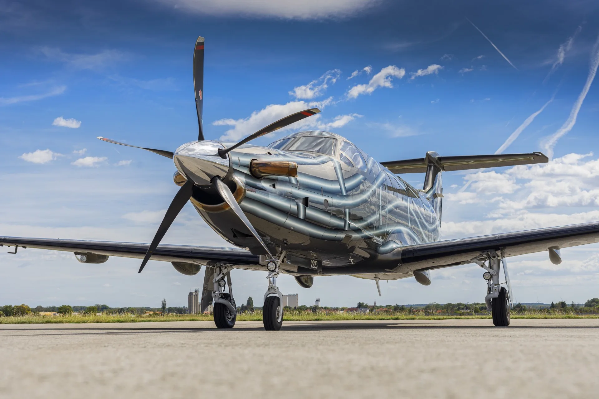 Exterior view of a 2022 Pilatus PC-12 NGX, OE-EJJ.